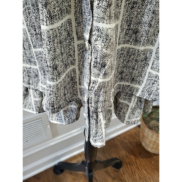 Boutique Freeway Women's Black & White Polyester Collared Long Sleeve Blouse S - Picture 4 of 11